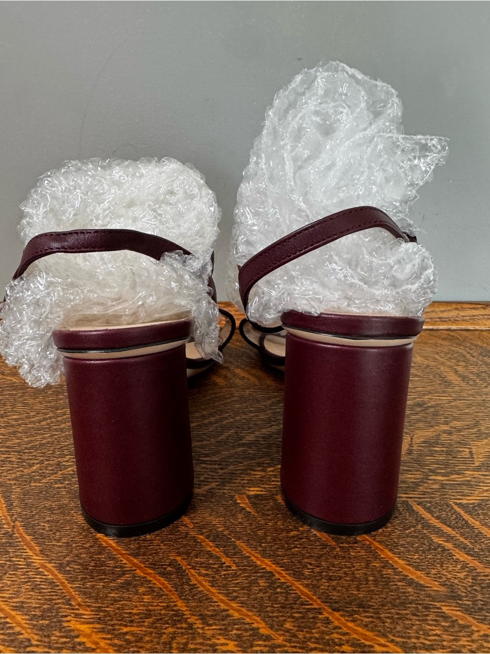 Authentic Gucci GG Marmont Block Heel Sandals Burgundy Leather - 38.5 with COA - Picture 5 of 10